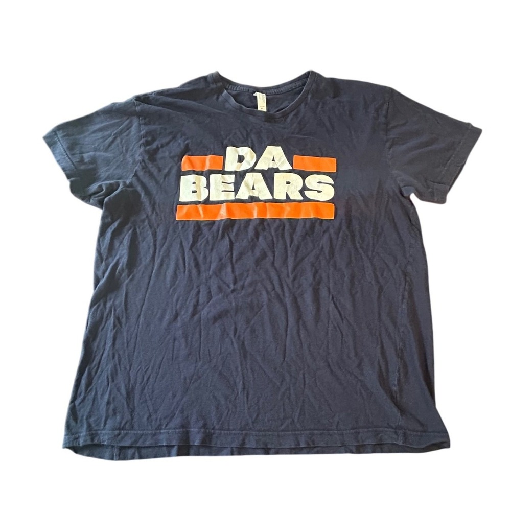 Da Bears Graphic T-Shirt Men XL Navy Blue Short Sleeve Chicago Football Cotton
